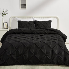 8 Pcs Diamond Black Bed Sheet Set with Quilt, Pillow and Cushions Covers T250
