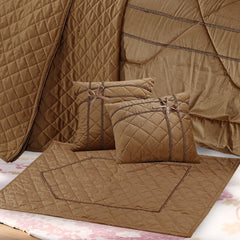 Adagio 14 Pcs Palachi Bedding Set with Filled Comforter Brown