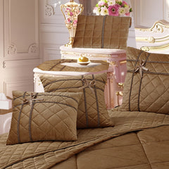 Adagio 14 Pcs Palachi Bedding Set with Filled Comforter Brown