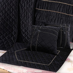 Adagio 14 Pcs Palachi Bedding Set with Filled Comforter Black