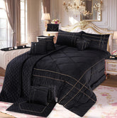 Adagio 14 Pcs Palachi Bedding Set with Filled Comforter Black