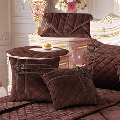 Adagio 14 Pcs Palachi Bedding Set with Filled Comforter Dark Brown