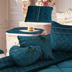 Adagio 14 Pcs Palachi Bedding Set with Filled Comforter Green