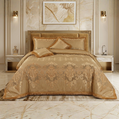 Amok 5 Pcs Palachi Bed Sheet Set Gold Brown