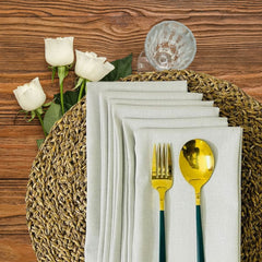Baskin 6 Pcs Napkins Set Silver Grey