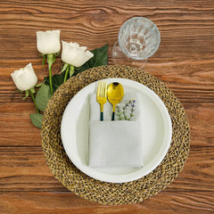 Baskin 6 Pcs Napkins Set Silver Grey