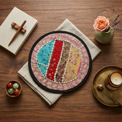 Cavil Round Table Mat Pink