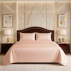 Cloying 3 Pcs Satin Bedding Set Pearl Pink
