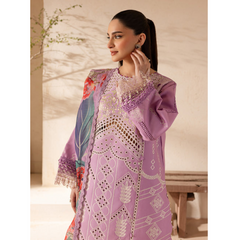 Damas 3 PC Embroidered Unstitched Suit Lavender