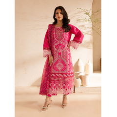Damas 3 PC Embroidered Unstitched Suit Pink