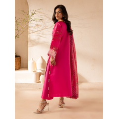 Damas 3 PC Embroidered Unstitched Suit Pink