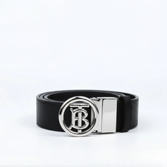 Designer Burberry Leather Belt Black