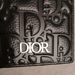 Designer Dior Leather Long Wallet Black