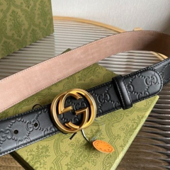 Designer Gucci Leather Belt Black