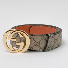 Designer Gucci Leather Belt Golden