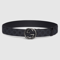 Designer Gucci Leather Belt Grey