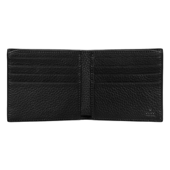Designer Gucci Leather Bifold Men Wallet Black ( Made in Italy )