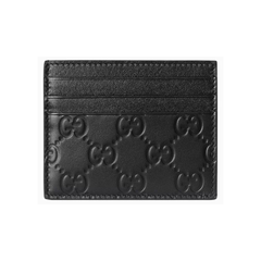Designer Gucci Leather Card Holder Black ( Made in Italy)