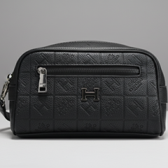 Designer Hermes Leather Pouch Black ( Made In Italy )