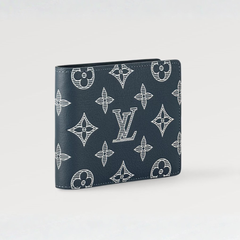 Designer LV Bifold Men Wallet Textured Grey ( Made in Italy )