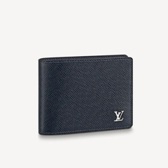 Designer LV Leather Bifold Men Wallet Black ( Made in Italy )