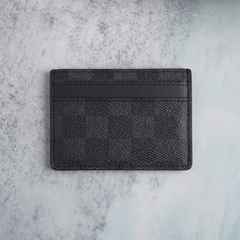 Designer LV Leather Card Holder Grey ( Made in Italy)