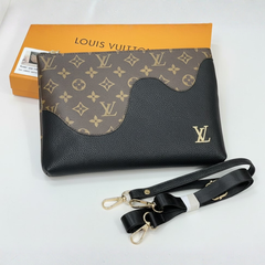 Designer LV Leather Crossbody Bag Brown ( Made in Italy )