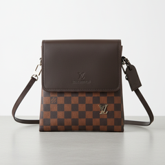 Designer LV Leather Crossbody Bag Brown ( Made in Italy )