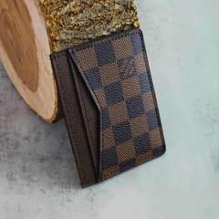 Designer Leather LV Card Holder Brown ( Made in Italy)