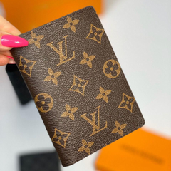 Designer Leather LV Card Holder Brown ( Made in Italy)