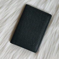 Designer Premium Leather LV Card Holder Black ( Made in Italy)