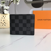 Designer LV Bifold Men Wallet Textured Black ( Made in Italy )