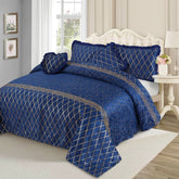 Elixir 5 Pcs Velvet Bedding Set Blue