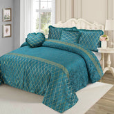 Elixir 5 Pcs Velvet Bedding Set Green