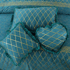 Elixir 5 Pcs Velvet Bedding Set Green