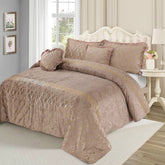 Elixir 5 Pcs Velvet Bedding Set Peach