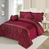 Elixir 5 Pcs Velvet Bedding Set Red