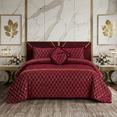 Elixir 5 Pcs Velvet Bedding Set Red
