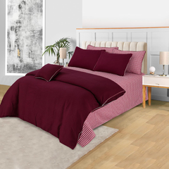 Ephemeral 7 Pcs Duvet Cover Set Maroon
