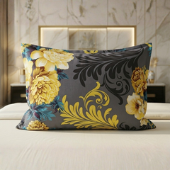 Facile 3 Pcs Bedding Set Floral Grey