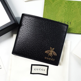 Gucci Premium Leather Bifold Men Wallet Black Textured (Made In Italy)