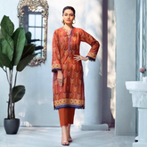 Gul Ahmed 2 Pcs Unstitched Lawn Suit Brown