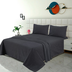 Ineffable  3 Pcs King Size Bedding Set Black