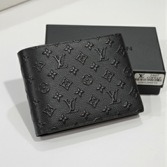 LV Premium Leather Bifold Men Wallet Black ( Made in Italy )