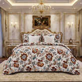 Lorenza Floral 5 Pcs Bedding Set Beige