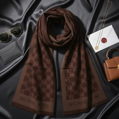 MK Wool Scarf Brown