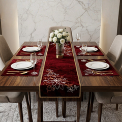 Miraloma 7 Pcs Embroidered Table Runner Set