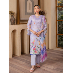 Naaz 3 PC Embroidered Unstitched Suit Purple