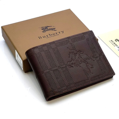 Premium Burberry Leather Bifold Men Wallet Brown ( Made in Italy )