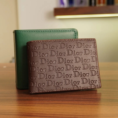 Premium Dior Leather Bifold Men Wallet Brown ( Made in Italy )